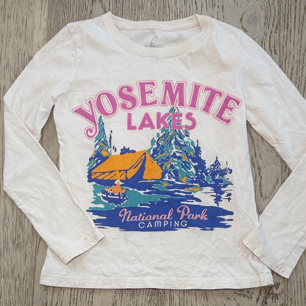 Peek Yosemite Lakes Long Sleeve Shirt - Cream, Pink, Blue, Orange